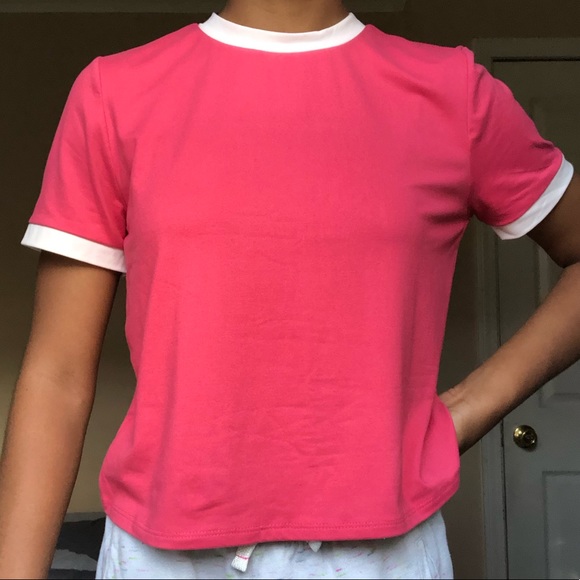 White and hot pink shirt Clearance